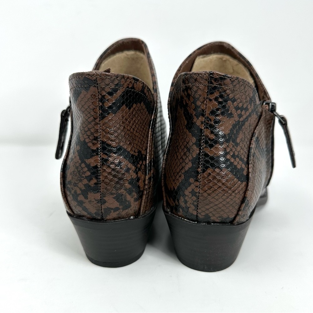 SO Angelfish Women's Brown Snake Ankle Boots - Picture 10 of 15